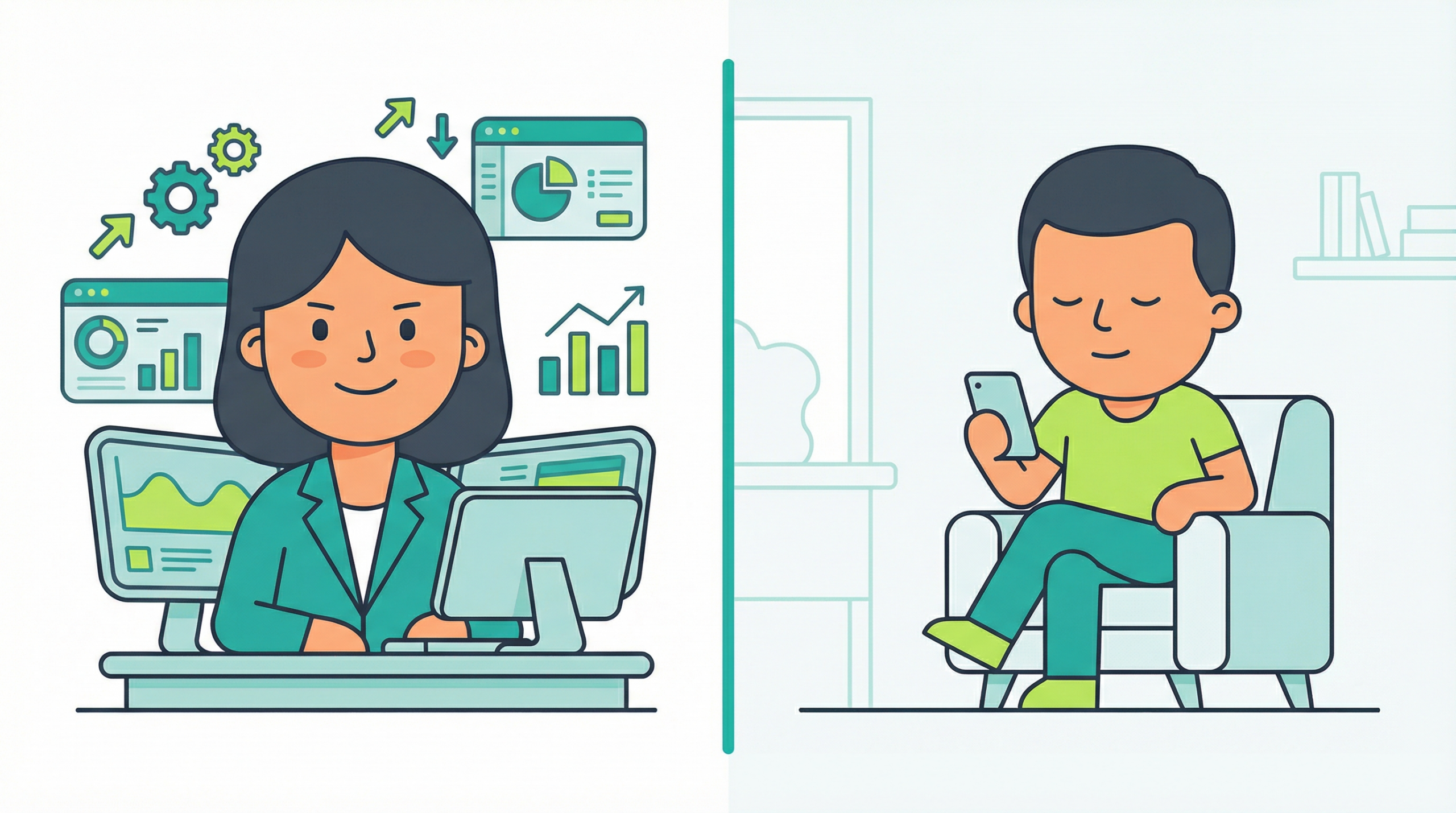 클로드 코워크 필요한 사람 vs 필요 없는 사람 비교 일러스트