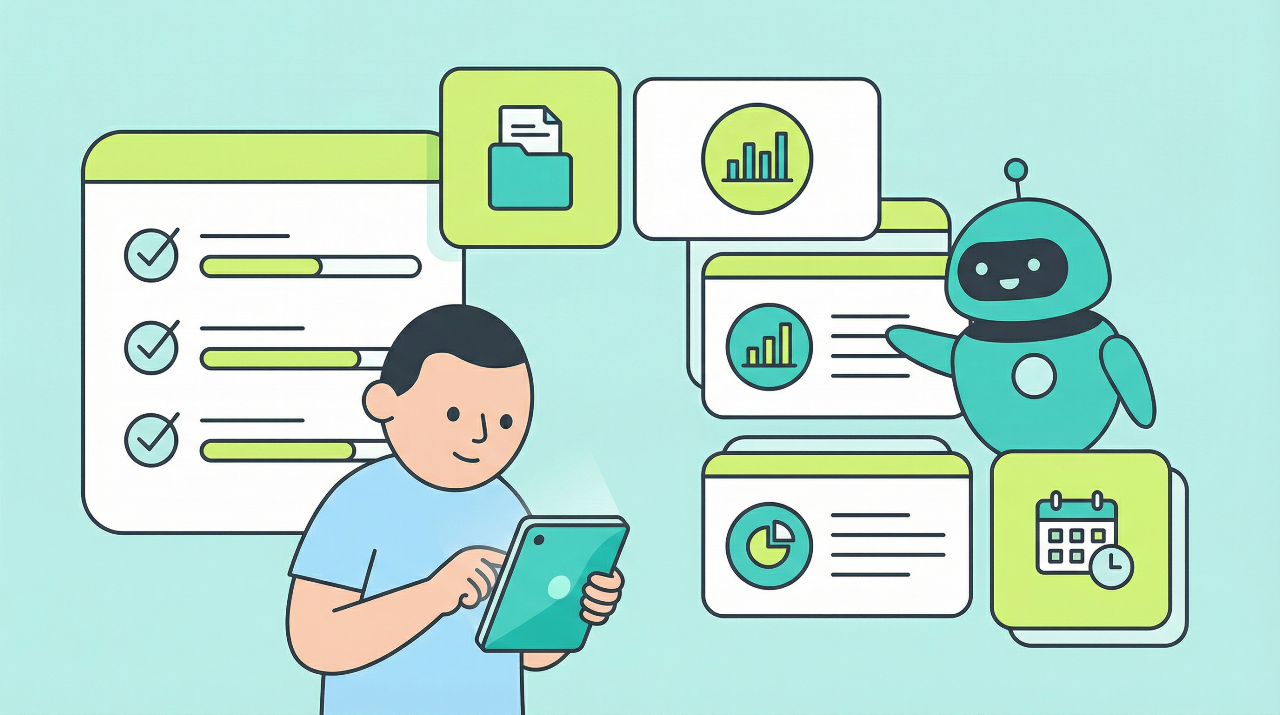 클로드 코워크 AI 자동화 대시보드 UI 목업 - 업무 진행 현황 실시간 확인