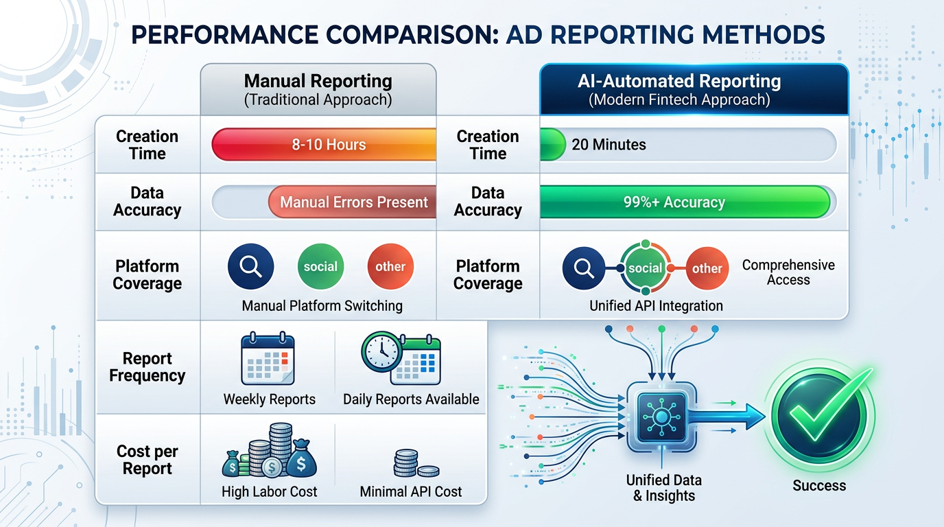 수동 광고 리포트 작성 vs 오픈클로 자동화 비교 — 시간·정확도·통합 효율 차이