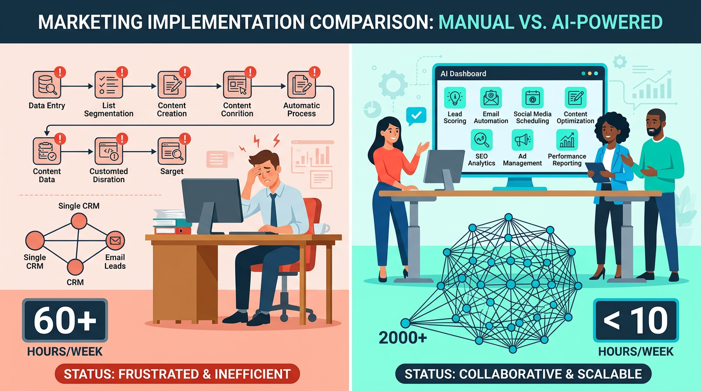 오픈클로 워크플로우 혼자 구축 vs 원플랜마케팅 전문가 협업 비교 — AI 마케팅 자동화