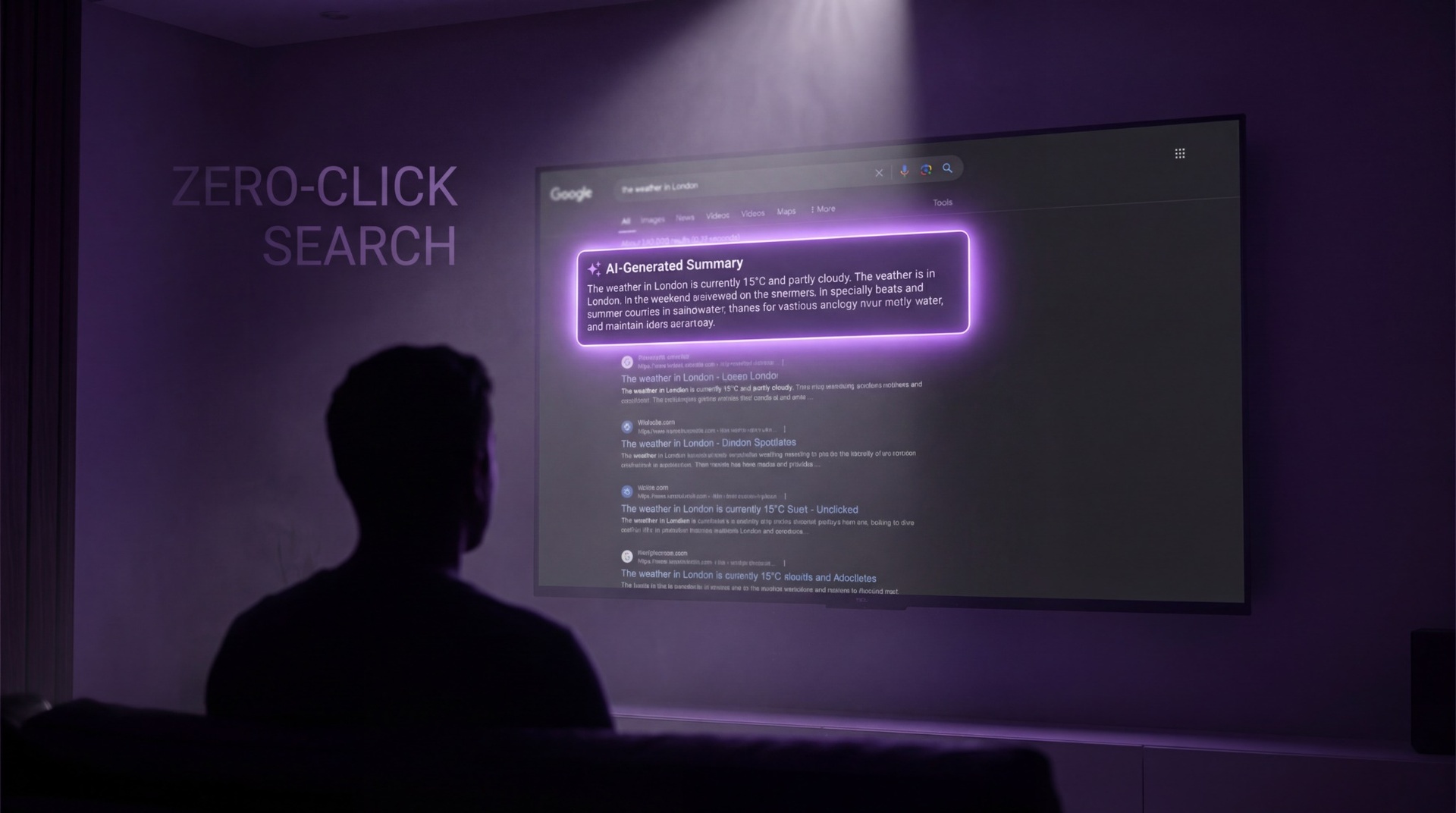 제로클릭 검색 행동 시각화 - AI 답변만 읽고 클릭하지 않는 소비자 - 원플랜마케팅