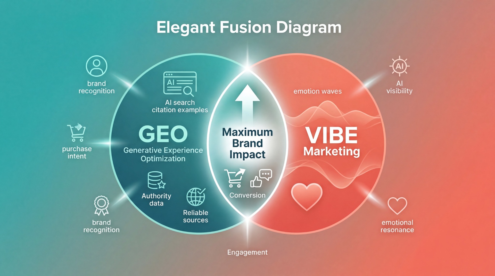 GEO × 바이브 마케팅 시너지 다이어그램 - 원플랜마케팅