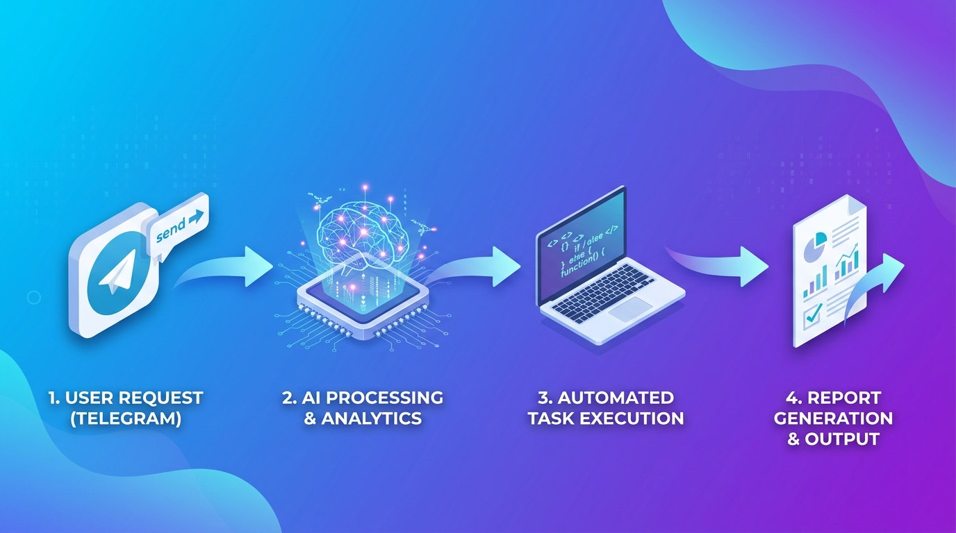 오픈클로 AI 에이전트 작동 방식 — 메신저 명령부터 자동 실행까지 워크플로우 다이어그램