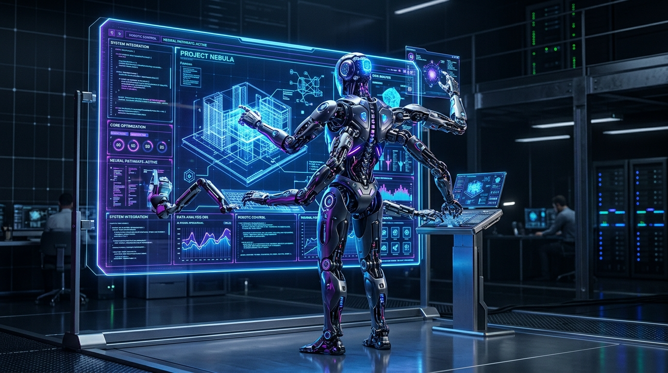 오픈클로 AI 에이전트 — 실제로 작업을 실행하는 자율형 AI 로봇 개념도