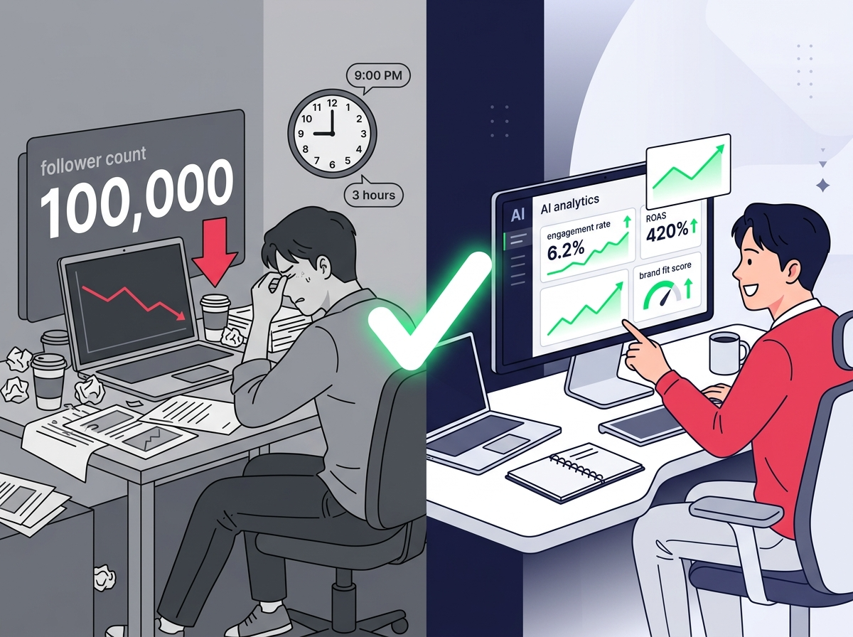 AI 인플루언서 마케팅 기존 방식 비교 원플랜마케팅